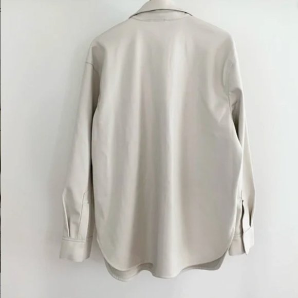 NWT Topshop Maternity off white faux leather shacket size 10 - Picture 4 of 4